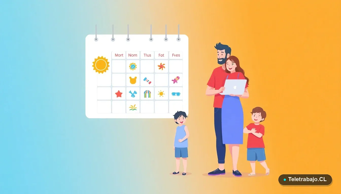 Plantilla de Calendario Familiar para el Verano 2026: Organiza el Teletrabajo y los Niños